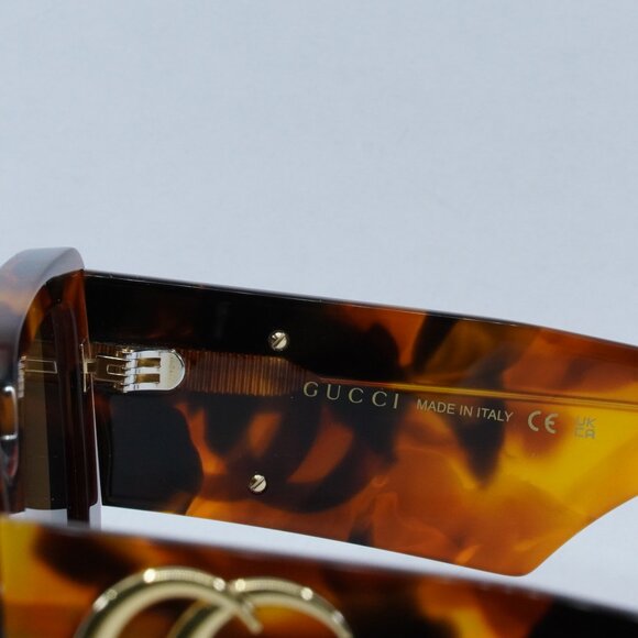 Gucci GG0956S 007 Sunglasses Havana Square Frame, Brown Lenses main image 8